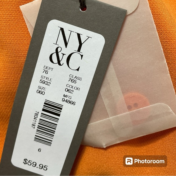 NWT NY & Co. Eva Mendes 2 Piece Set Tangarine Time Skirt and Blouse Top Size 8/M - Picture 15 of 16